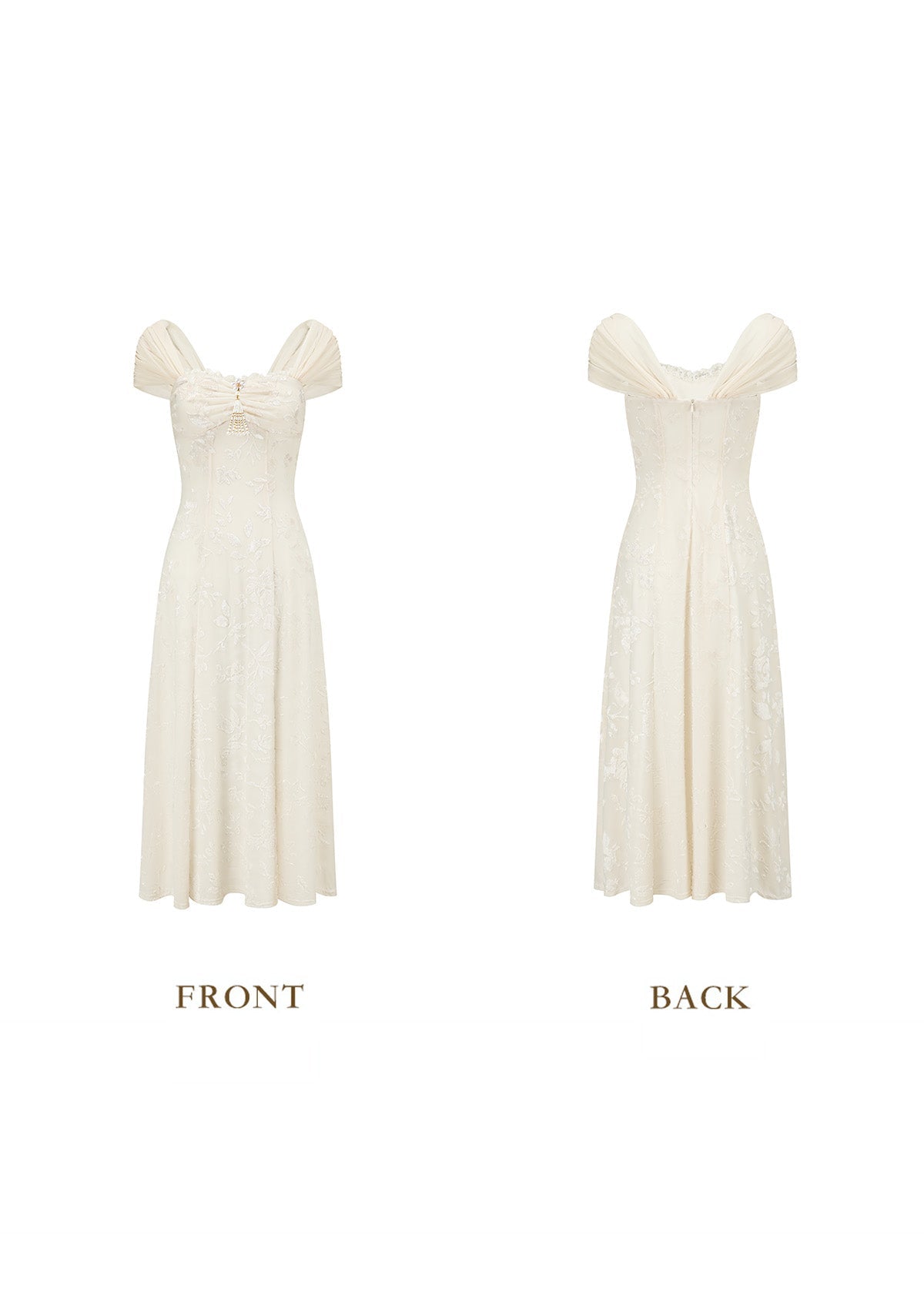 Off white fit and flare maxi dress - View 2 | TEVQA
