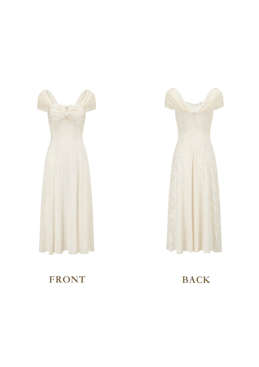 Off white fit and flare maxi dress - View 2 | TEVQA