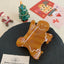 Jumbo Gingerbread Man Hair Claw Clip - 4.8 Inch Oversized Christmas Accessory - TEVQA