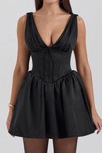 Emmeliette Satin Mini Dress - View 6 | TEVQA