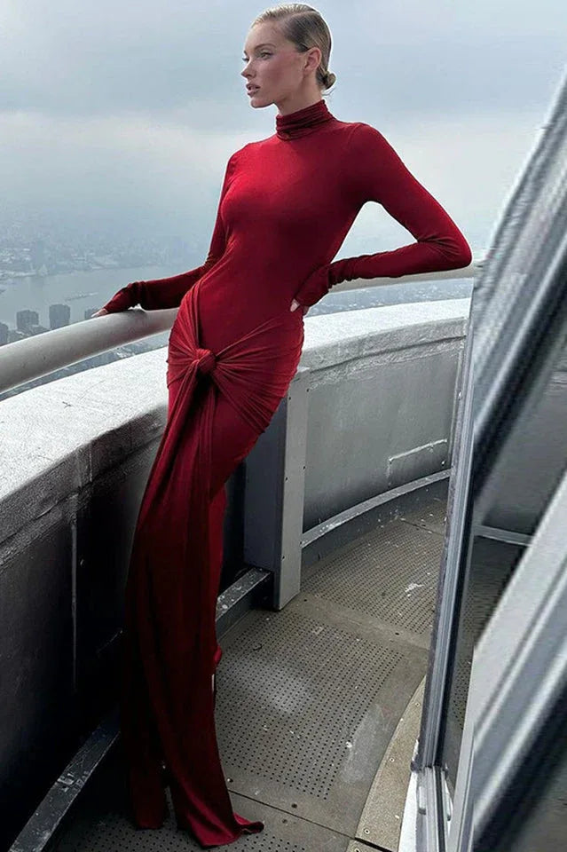 Ryar Long Sleeve Mock Neck Dress - View 6 | TEVQA