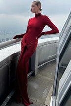 Ryar Long Sleeve Mock Neck Dress - View 6 | TEVQA