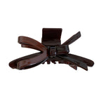 brown glossy bow claw clip