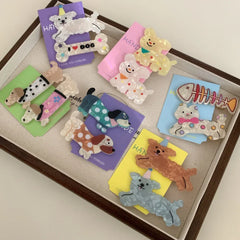 Whimsical "Pet Lover" Acetate Barrette (2.4 Inch) - TEVQA