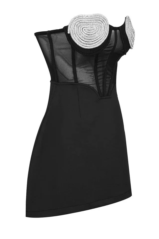 Crystal Heart Strapless Fit and Flare Dress - View 18 | TEVQA