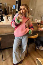 Striped wide leg denim jeans - View 25 | TEVQA