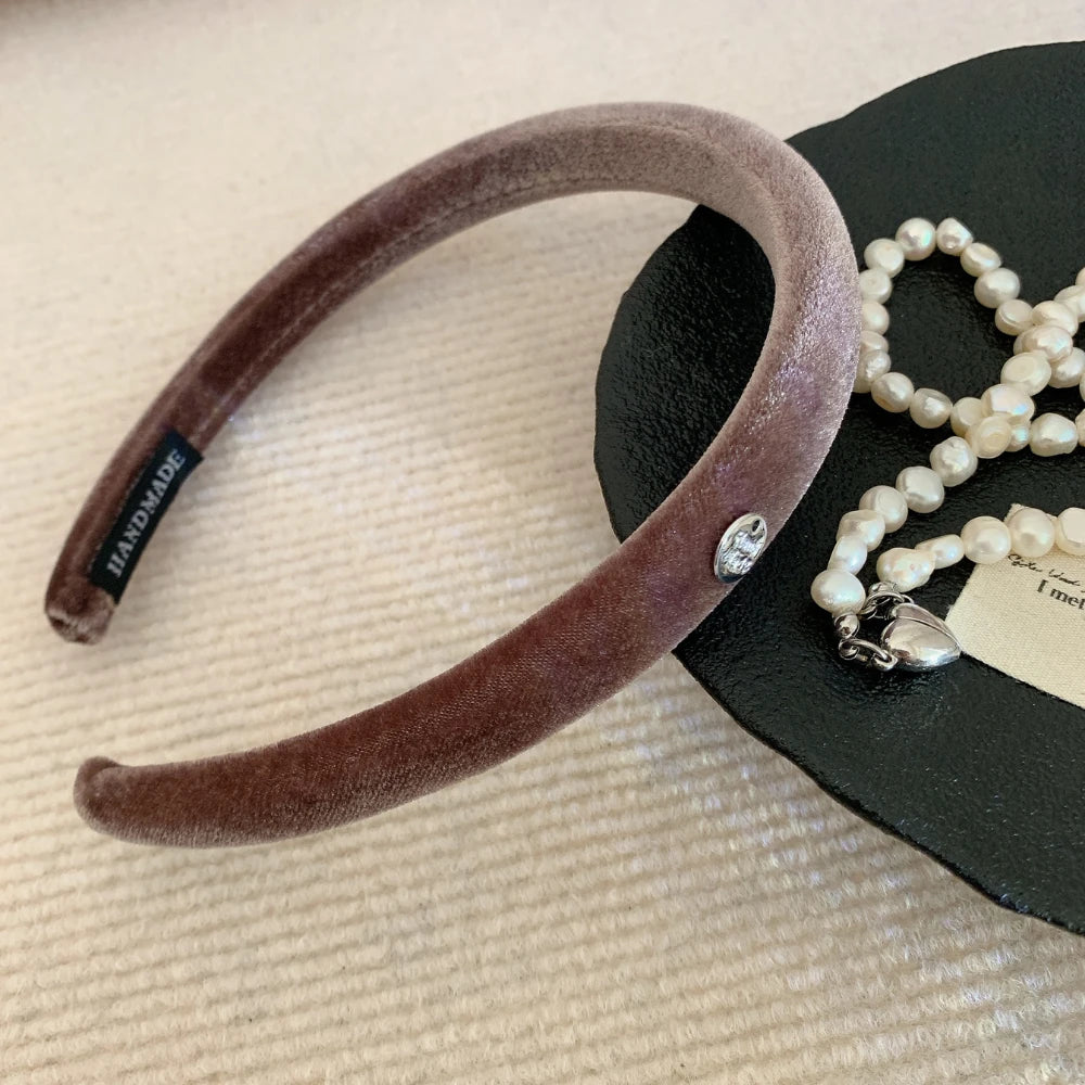 Slim Padded Velvet Headband - 0.6 Inch Lightweight Style