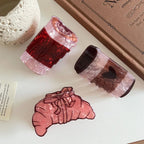 overhead view of unique acrylic hair accessories