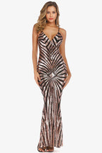 Mermaid Sequin Evening Dress - View 9 | TEVQA
