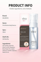 Nourishing skin serum in a clear bottle with pink liquid and floral packaging - View 12 | TEVQA