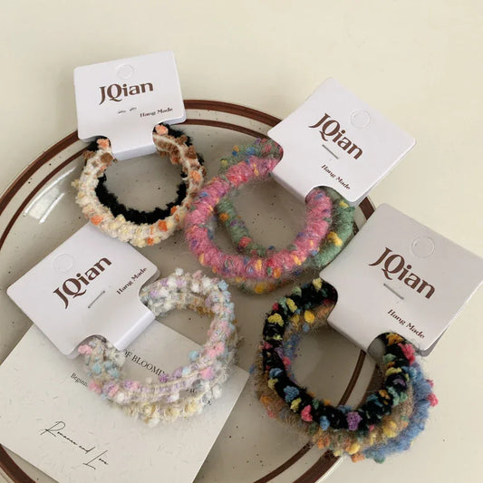 Textured Bouclé Elastic Hair Ties (2 or 3-Pack Sets) - TEVQA