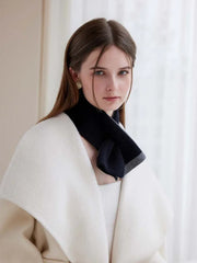 Two-tone knit cross scarf - View 15 | TEVQA