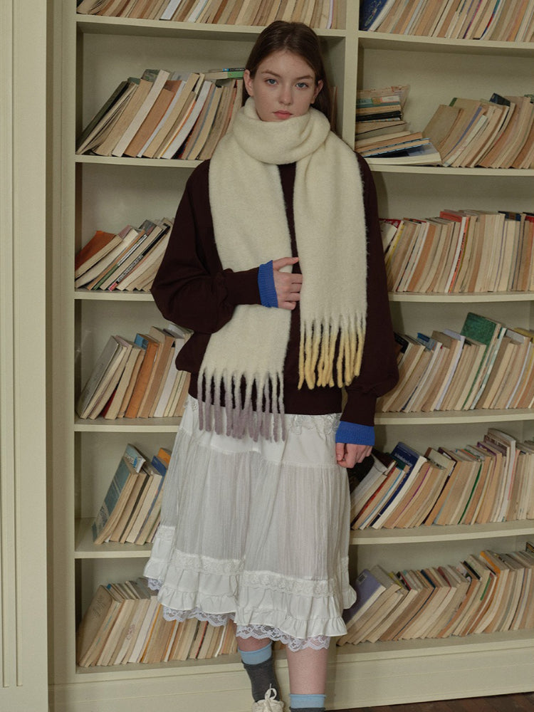 Artisan Dip-Dye Wool Blend Scarf