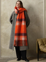 Oversized Plaid Scarf - View 10 | TEVQA
