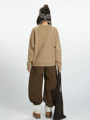 Whimsical Holiday House Pocket Sweater - TEVQA