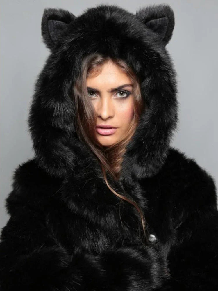 Wildcat Leopard Print Faux Fur Coat - TEVQA