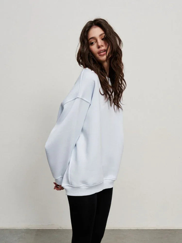 Ultimate Oversized Fleece Crew Neck Sweatshirt - TEVQA
