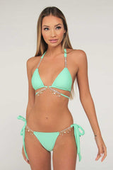 Diamond Chain Triangle Bikini Set - Dress In Beauty