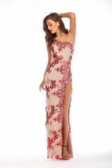 Shining Sequin Highly Split Maxi Dress - Dress In Beauty