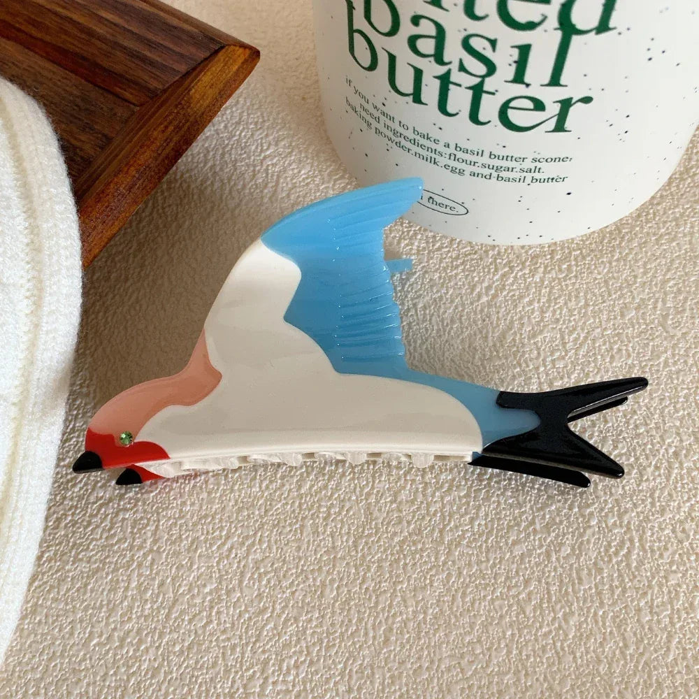 Flying Swallow Acetate Hair Claw Clip - View 7 | TEVQA