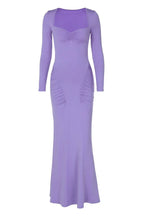 Mermaid silhouette maxi dress with sweetheart neckline and long sleeves - View 9 | TEVQA