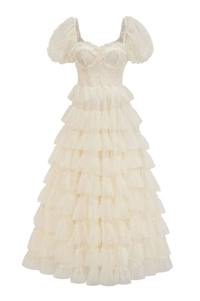 Lisette Ruffle Off Shoulder Gown - View 11 | TEVQA