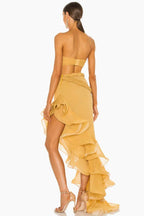 Strapless Gown with Cutout Waist - View 6 | TEVQA