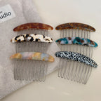 Classic Acetate French Hair Comb - 3.3 Inch Decorative Side Comb - TEVQA