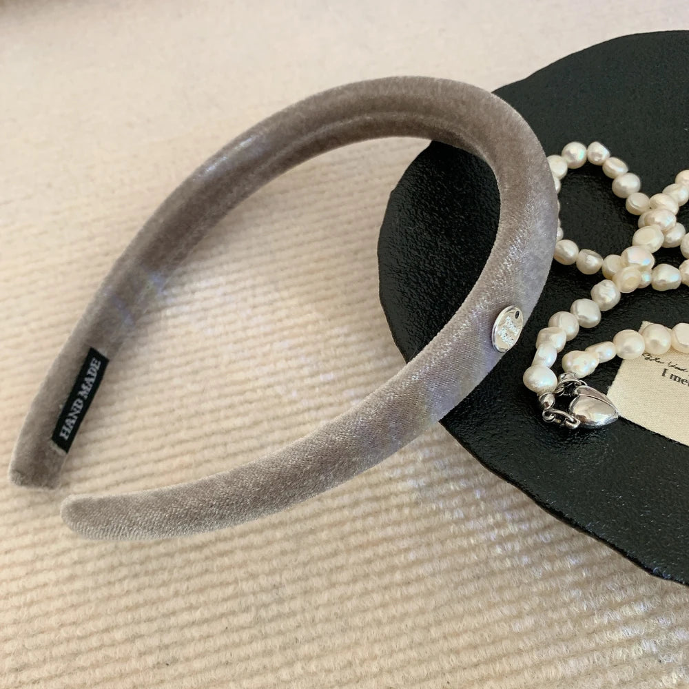 Slim Padded Velvet Headband - 0.6 Inch Lightweight Style