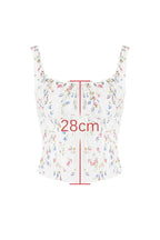 Chicca White Posy Print Top | Floral Hook-Front Tank & Tie Detail - TEVQA