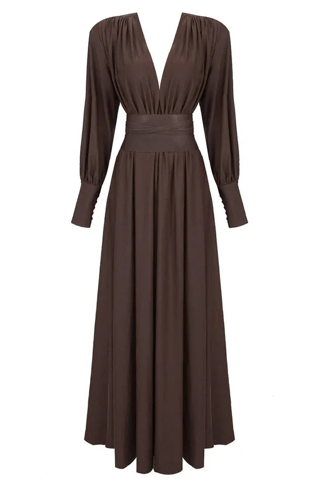 Rosey Tan Maxi Dress - View 23 | TEVQA
