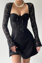 Lace Fit and Flare Mini Dress - View 9 | TEVQA