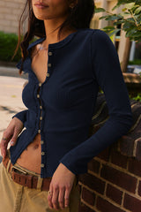 Crew Neck Long Sleeve Cardigan | Dress In Beauty