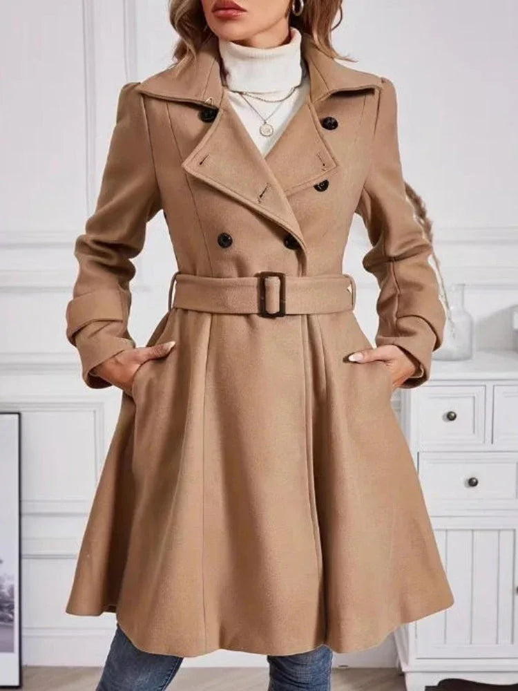 The Victoria Double-Breasted Coat Dress - TEVQA Main image