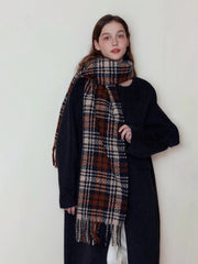 Vintage Academy Plaid Scarf - TEVQA