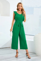 Ruffle Sleeve Wide Leg Jumpsuit - View 16 | TEVQA