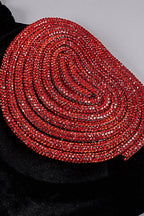 Red velvet strapless mini dress with heart detail - View 14 | TEVQA