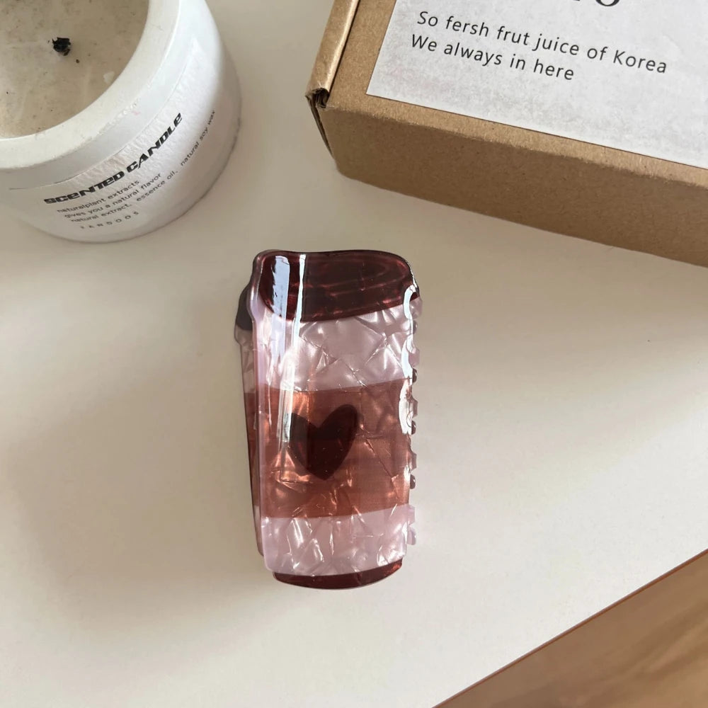 Café Collection Acetate Hair Claw Clip - Coffee Cup & Croissant Styles