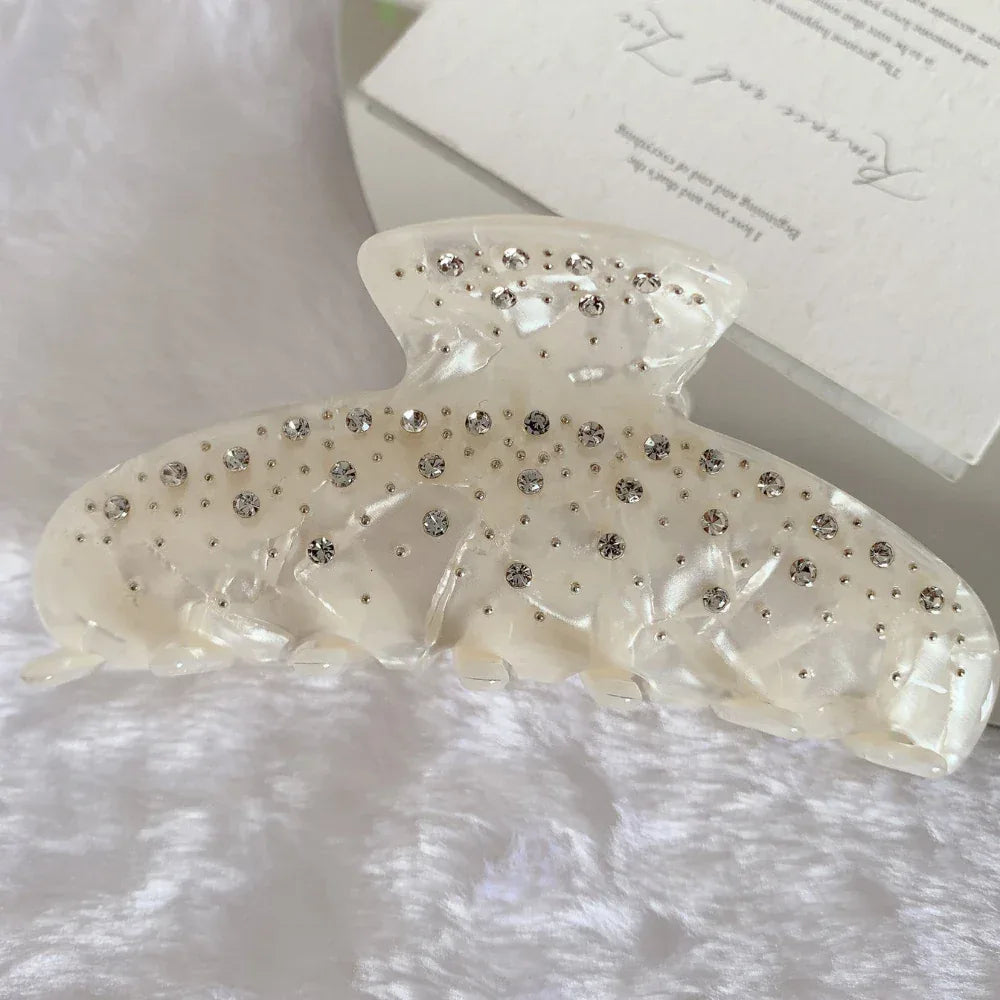 Rhinestone pavé acetate hair claw clip - View 6 | TEVQA
