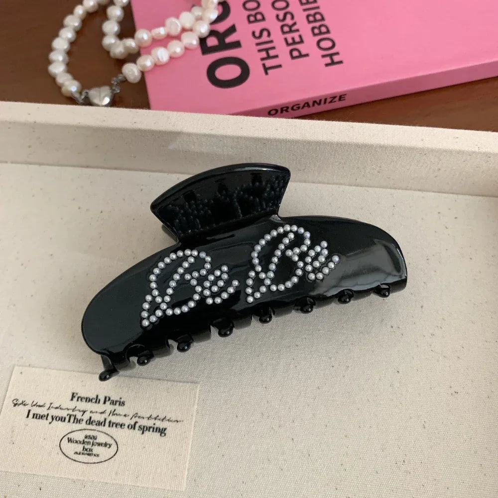 Pearl Lettering Jelly Hair Claw Clip - View 6 | TEVQA