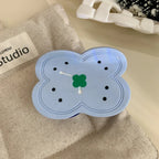 Novelty acetate hair claw clip with retro clock or phone design - View 8 | TEVQA