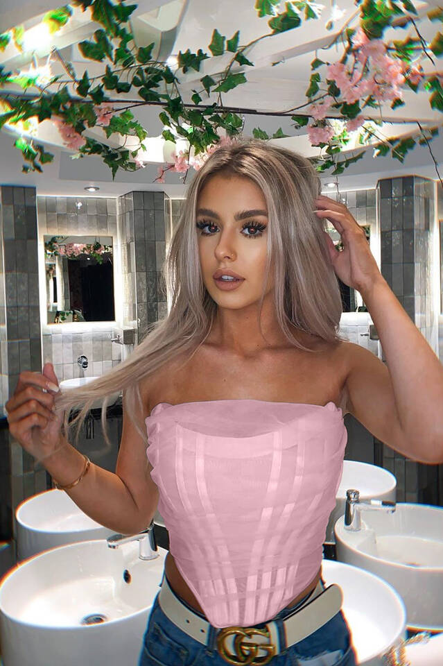 Mesh Boned Corset Top - Dress In Beauty