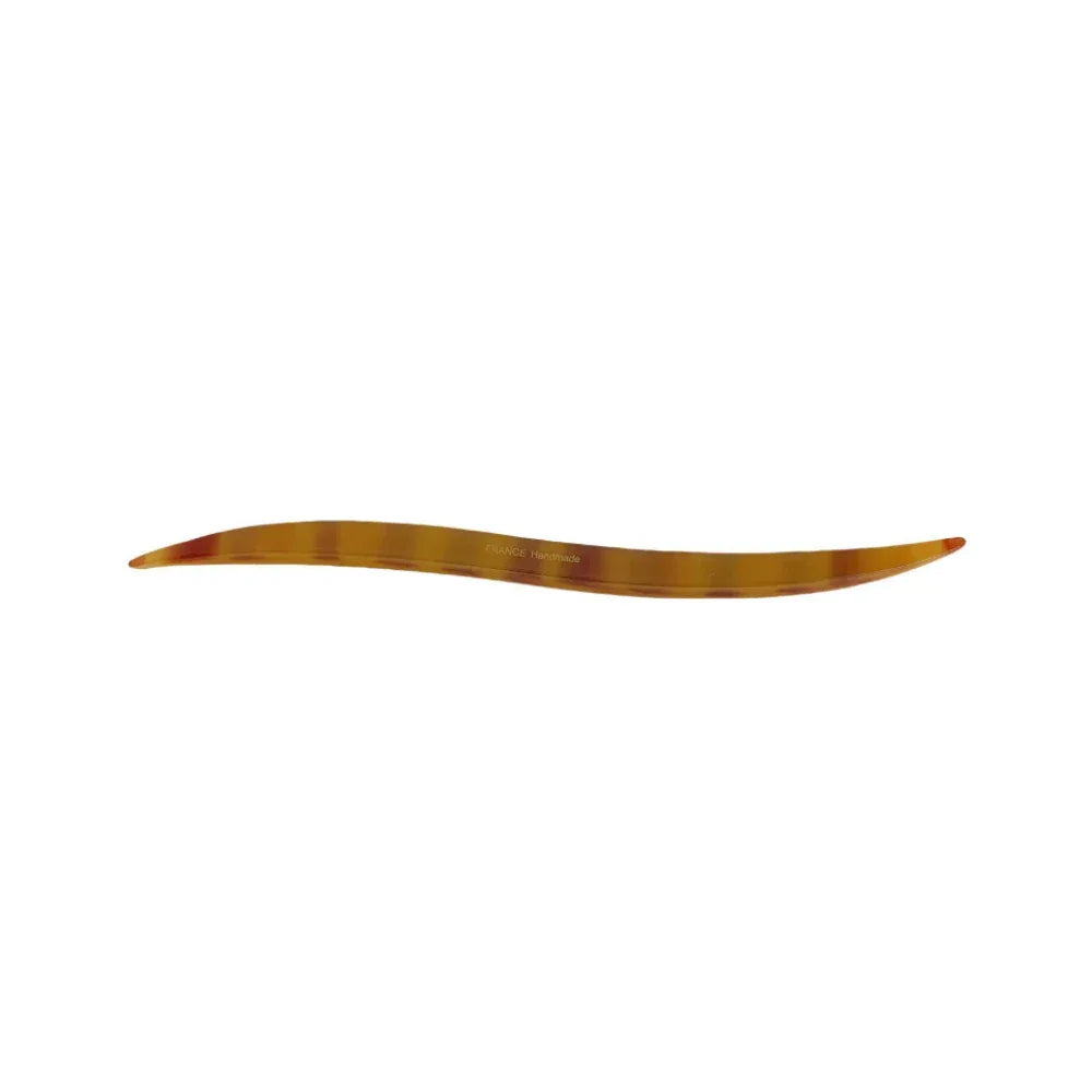 curved amber marbled acetate hair pin