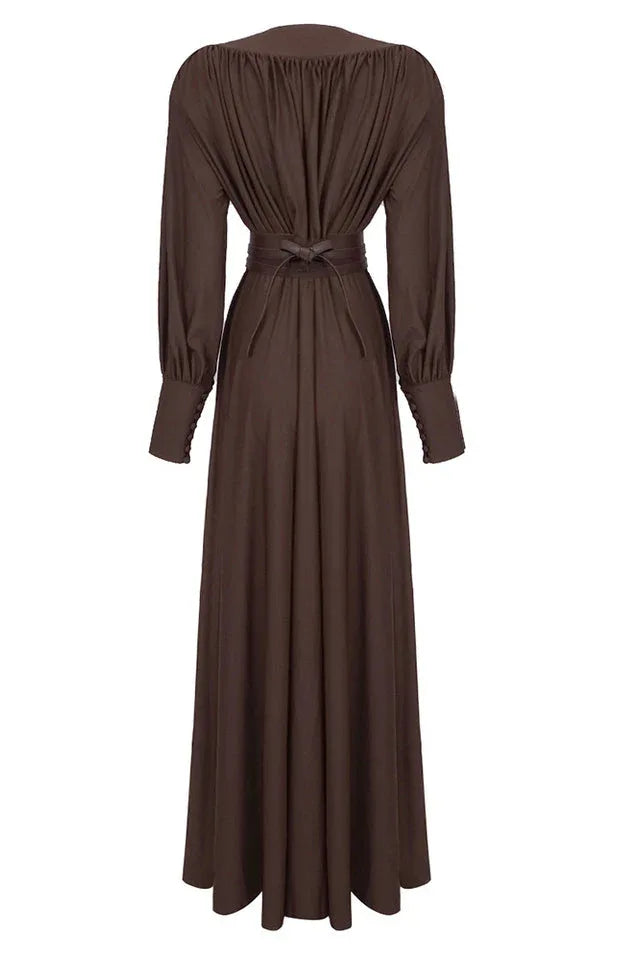 Rosey Tan Maxi Dress - View 25 | TEVQA