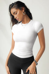 Solid Color Threaded Short Sleeve T-Shirt | Dress In Beauty