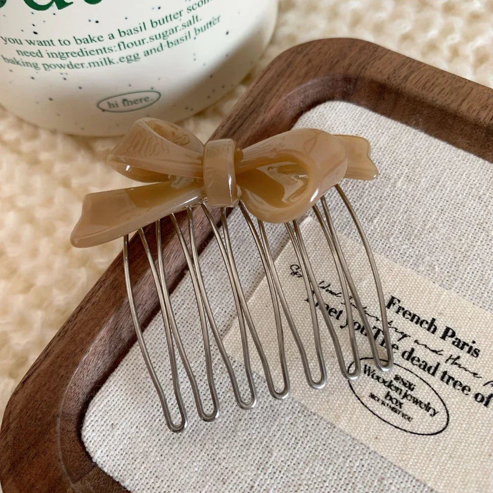 Acetate bow hair comb pin - View 6 | TEVQA