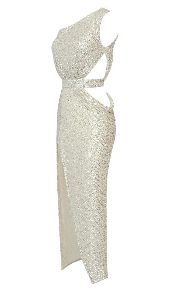 One Shoulder Sequin Maxi Dress - View 27 | TEVQA