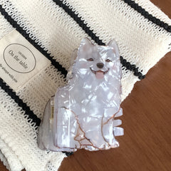 3.15 Inch Dog Breed Acetate Hair Claw - Solid 30g Premium Pearlescent Clip