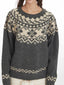Charcoal Grey Fair Isle Crewneck Sweater - View 6 | TEVQA