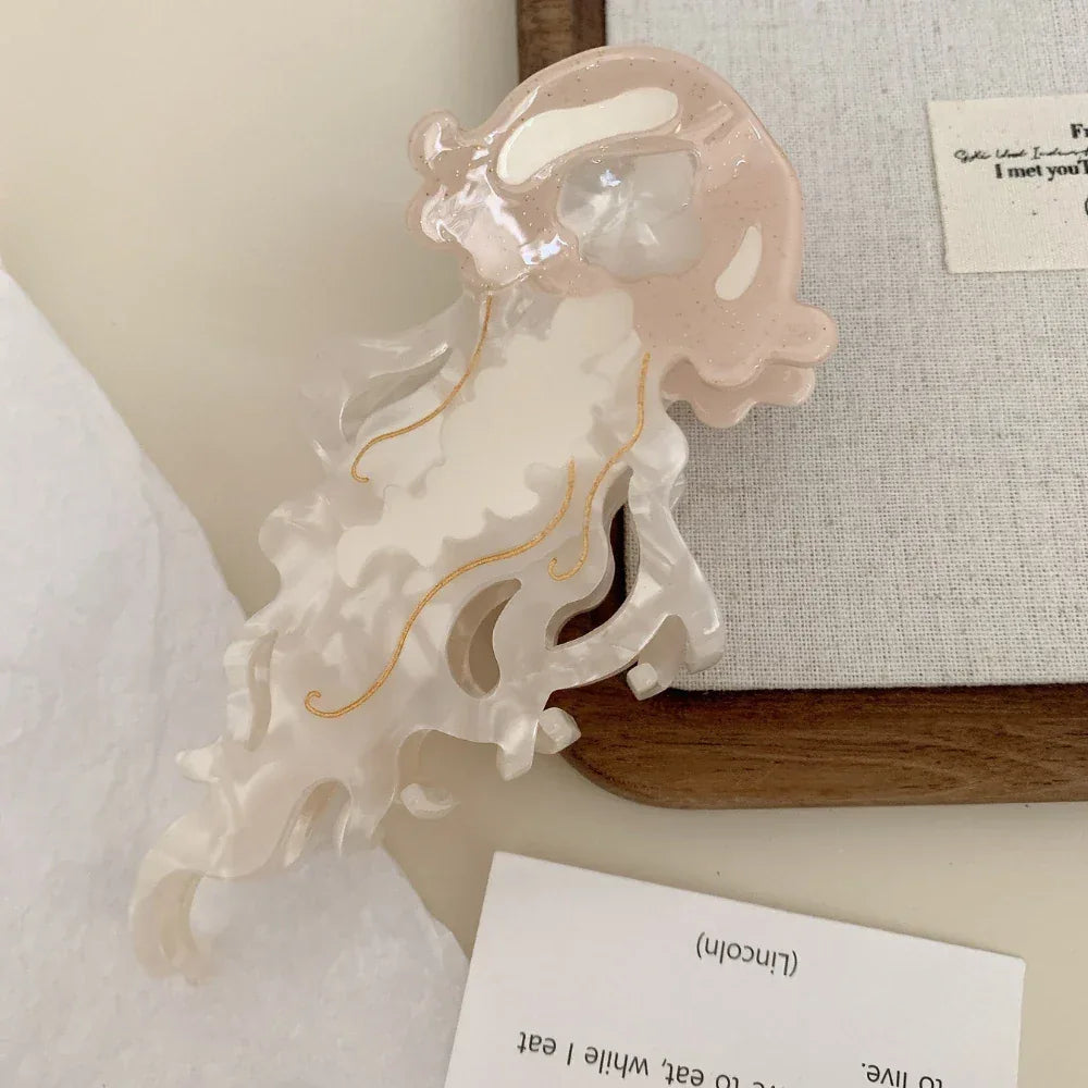 Large Acetate Jellyfish Hair Claw Clip - View 8 | TEVQA
